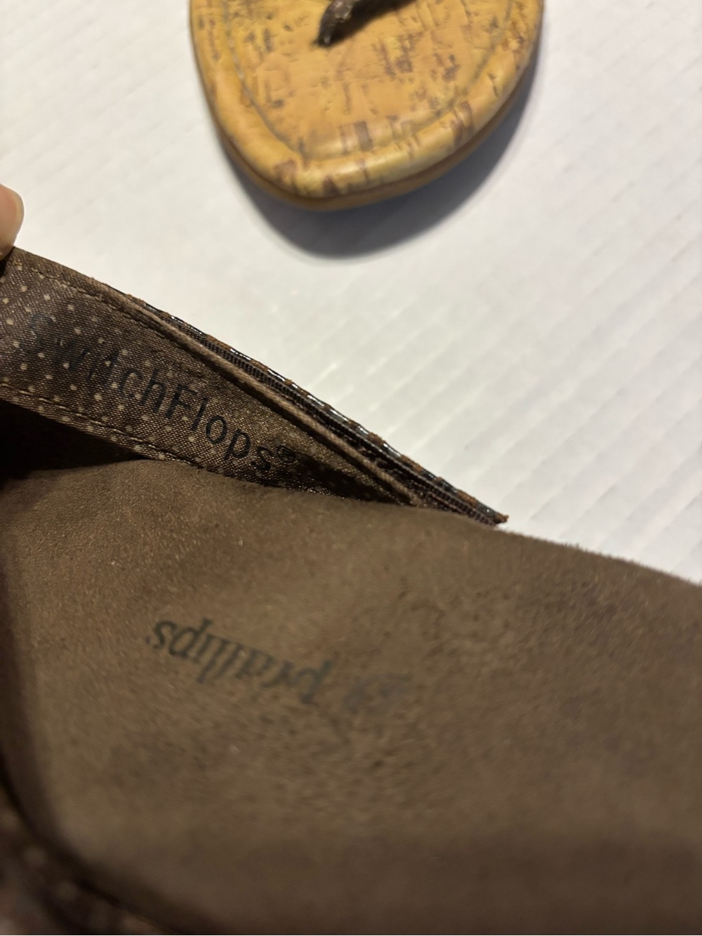 TWO PAIRS: Lindsay Phillips SWITCH FLOPS Sandal, Wedge brown | cork women’s sz 6 - Picture 11 of 11